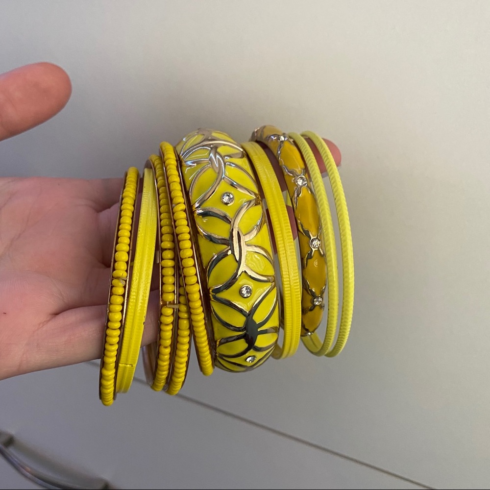 yellow bangle bracelet set